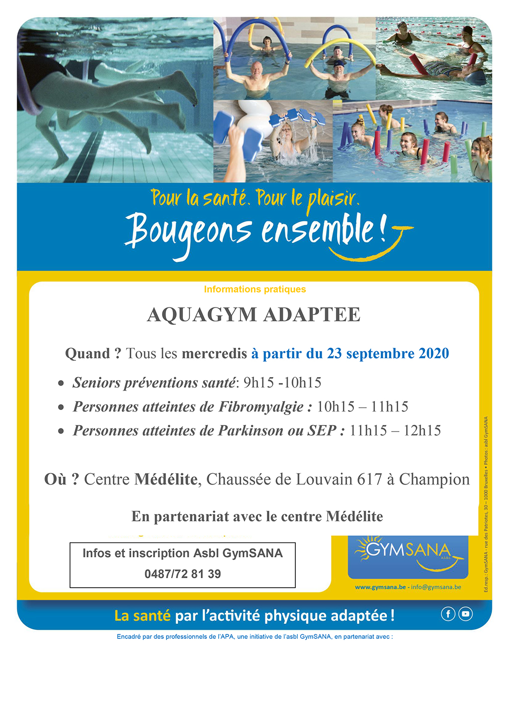 Affiche Aquagym Champion TEST